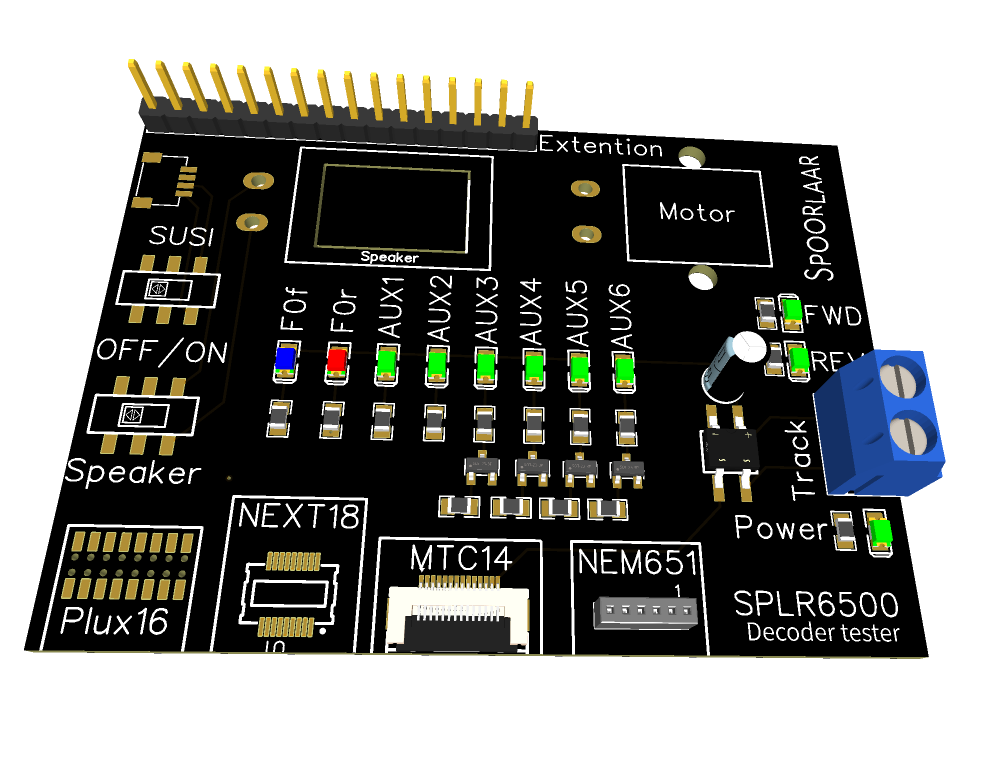 Spoorlaar PLUX16, NEXT18, MTC14 & NEM651 decoder tester